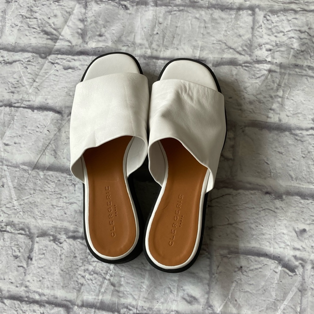 Clergerie White and Black Mules